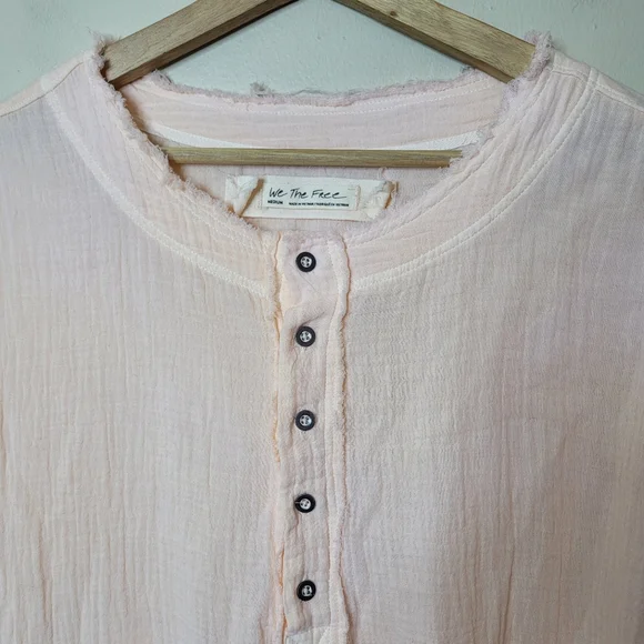 Free People Keeping It Cool Pullover Peach Oversized Size M - Picture 5 of 10